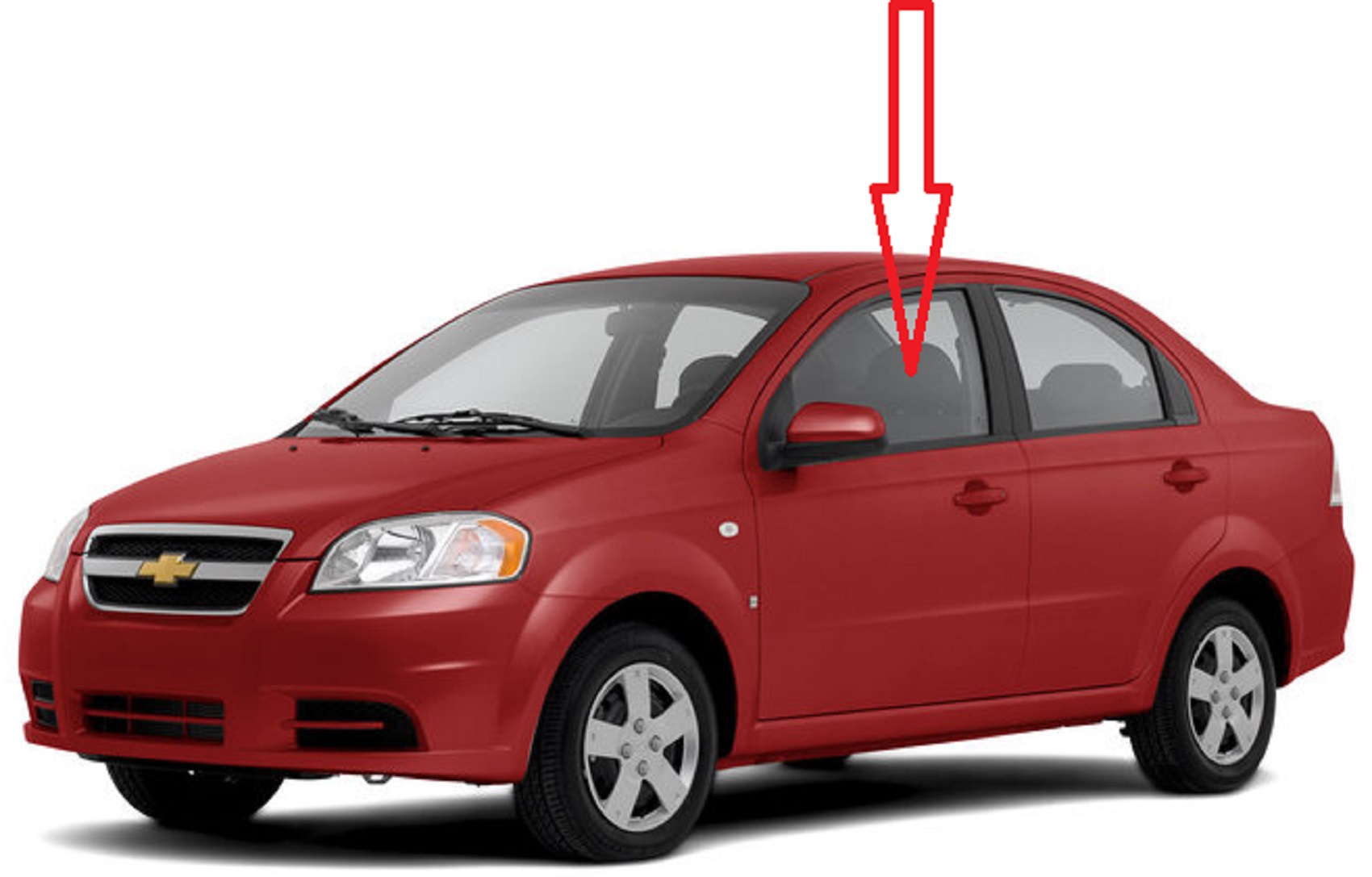 Front Door Glass Driver Side Chevrolet Aveo 4 Door Sedan 20042011