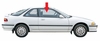 Front Passenger Door Glass Acura Integra 2 Door Hatchback 1990-1993