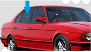 Rear Door Glass Passenger Side BMW 530 1994-1995 4 Door Sedan