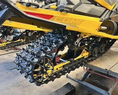 HOT ROD SLED SHOP XXX BIG WHEEL PACKAGE -TKI 4 WHEEL BILLET AXLE & TRICKED TOYS 9" RUBBER EDGE WHEEL KIT