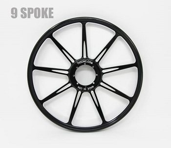 TKI CNC TOM KOBZA INC BILLET 9 SPOKE BLACK IDLER WHEELS
