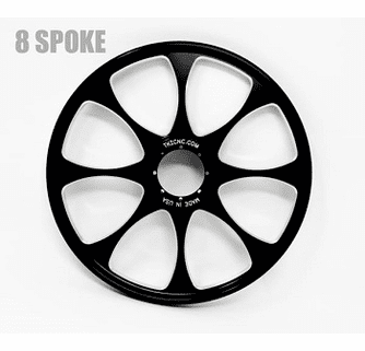 TKI CNC -TOM KOBZA INC BILLET 8 SPOKE BLACK IDLER WHEEL