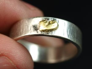 Sterling Silver/Gold Nugget Ring (SOLD)