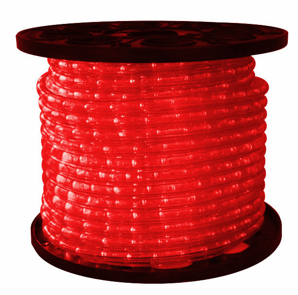 Omnidirectional 3/8” Red LED Rope Lights 150 Feet