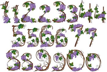 Grape Vine Numerals - VP3 format