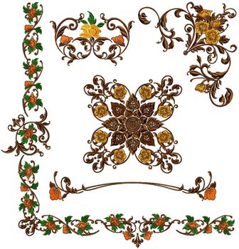 Initials Font Embellishments Set for 5"x7"
