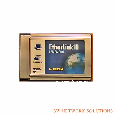 3CCOM ETHERLINK III LAN PC CARD W/ CABLE p/n 3C589D
