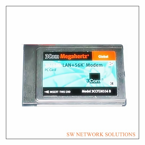 3COM 10/100+56K PCMCIA MODEM LAN CARD PULLED p/n 3CCFEM556B