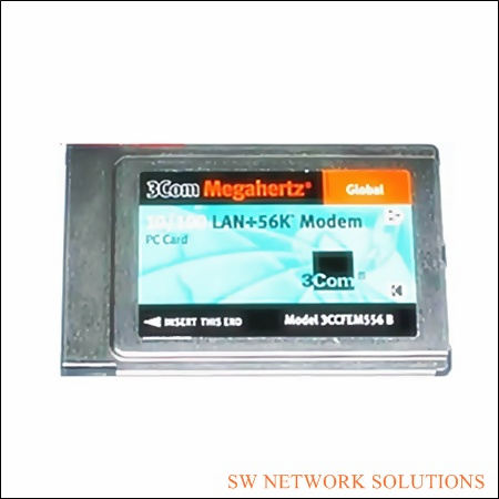 3COM 10/100+56K PCMCIA MODEM LAN CARD PULLED p/n 3CCFEM556B