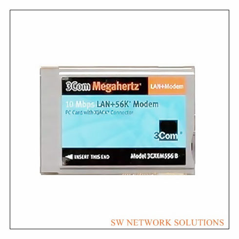 3COM MEGAHERTZ 10MBPS LAN + 56K MODEM PCMCIA PC CARD COMBO RETAIL p/n 3CXEM556B