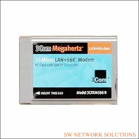 3COM MEGAHERTZ 10MBPS LAN + 56K MODEM PCMCIA PC CARD COMBO RETAIL p/n 3CXEM556B