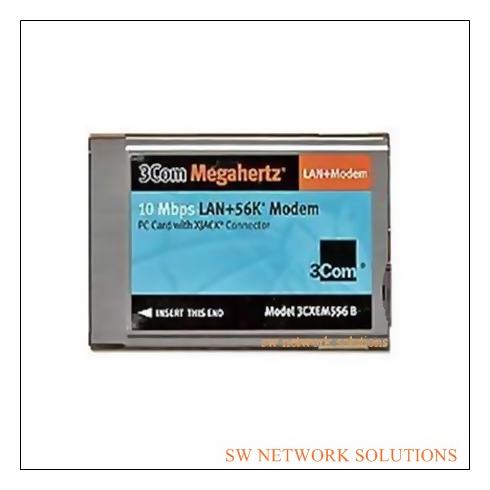3COM MEGAHERTZ 10MBPS LAN + 56K MODEM PCMCIA PC CARD PULLED p/n 3CXEM556B
