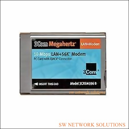 3COM MEGAHERTZ 10MBPS LAN + 56K MODEM PCMCIA PC CARD PULLED p/n 3CXEM556B