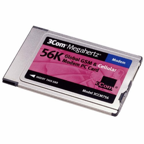 3COM MEGAHERTZ 56K GLOBAL GSM & CEL MODEM CARD ONLY p/n 3CCM756