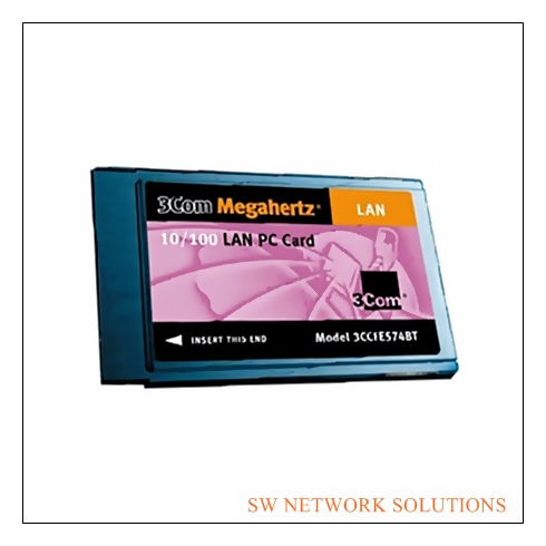 3COM PCMCIA 10/100 LAN PC CARD  WITH CABLE p/n 3CCFE574BT