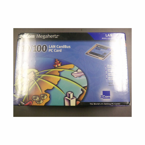 3COM PCMCIA LAN 10/100 BASE T 32BIT W/  XJACK PC CARD RETAIL p/n 3CXFE575CT