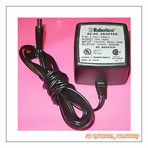 3COM ROBOTICS AC ADAPTER 20VAC 800MA BULK P/N 1.015.1189-C