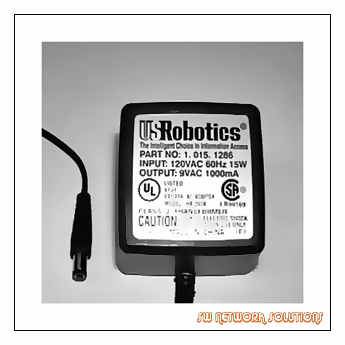 3COM US ROBOTICS 9VAC 1000MA AC ADAPTER P/N HA-091A