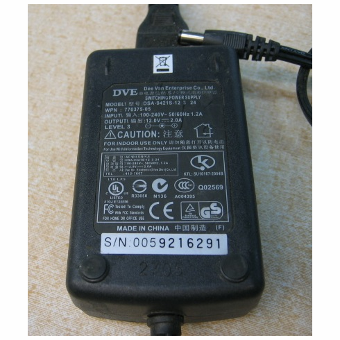 DVE A/C Adapter DSA-0421S-12