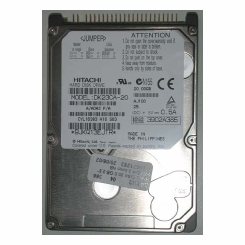 Hitachi  20Gb 4200 rpm 2.5" IDE 9.5mm  Laptop Hard Drive p/n DK23CA-20