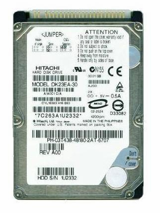 Hitachi 30GB Laptop HDD p/n DK23EA-30