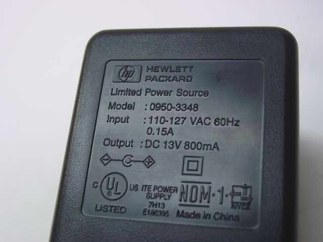 HP 0950-3348 13VDC 800mA AC Adaptor 
