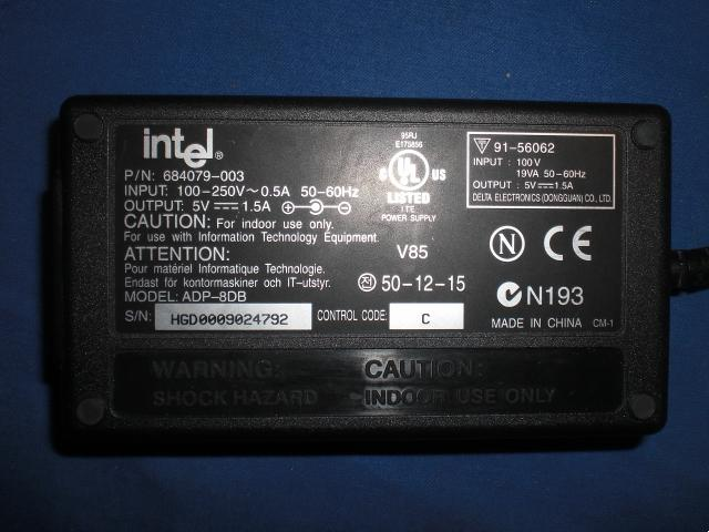 INTEL 5V AC ADAPTER P/N 684079-003