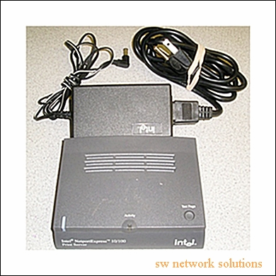 INTEL NETPORTEXPRESS 10/100 BASE-T  EXTERNAL PRINT SERVER p/n 695352-007