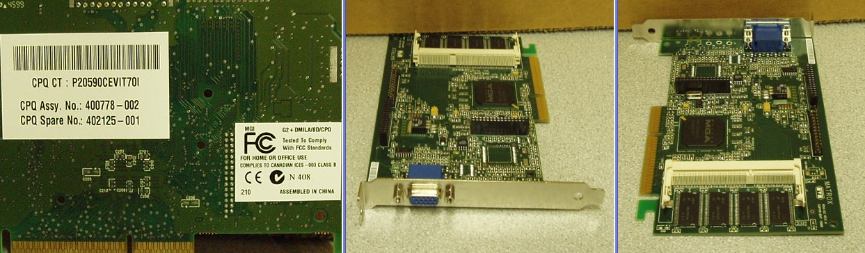MATROX MGA-G200A-D2 AGP VIDEO CARD p/n 402125-001