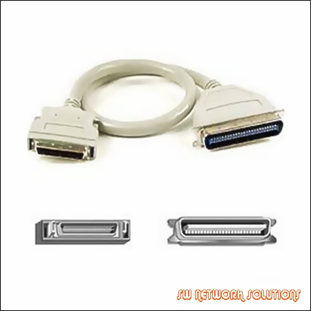 MICRO HD50 MALE to CENTRONICS 50 MALE SCSI CABLE p/n HD50MCN50M3FTCBL