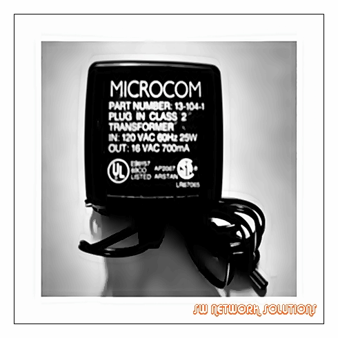 MICROCOM 16VAC 700MA AC ADAPTER P/N 13-104-1