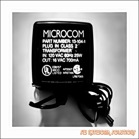 MICROCOM 16VAC 700MA AC ADAPTER P/N 13-104-1