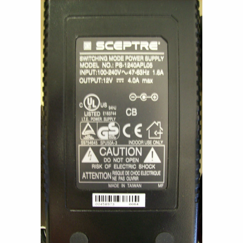 Sceptre 12vdc adapter p/n PS-1240APL05