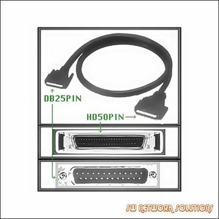 SCSI CABLE 3FT EXTERNAL DB25M to HD50M p/n DB25MHD50M3FTCBL