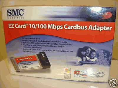 SMC EZ CARD 10/100 MBPS 16BIT PC CARD p/n SMC8041TX