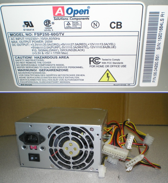 SPI 250W ATX Power Supply p/n FSP250-60GTV