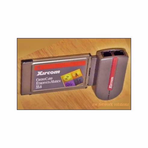 XIRCOM PCMCIA 33.6K + ETHERNET COMBO p/n CEM-33