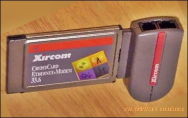 XIRCOM PCMCIA 33.6K + ETHERNET COMBO p/n CEM-33