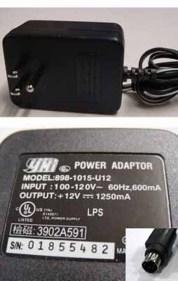 YHI 12V PLUG-IN POWER ADAPTER P/N 898-1015-U12