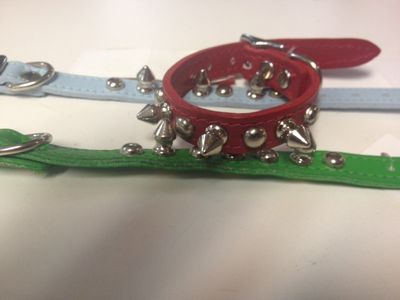 1/4" X 10" Leather Stud & Spike Dog Collars made in the USA