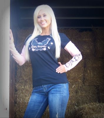2FER FLAMING UPWING LADIES Long Sleeve "Ride Forever"