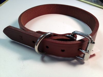 3/4" X 16"  Heavy Leather  1/8" Thick Leather Dog Collar