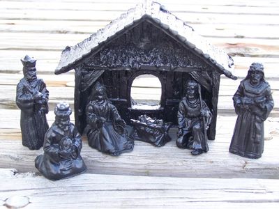 7 Piece Nativity Set Handcrated from Coal made in Kentucky