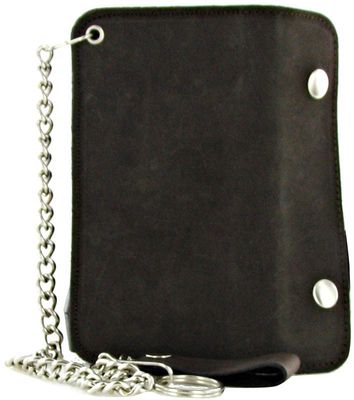 9" Black Leather Truckers Wallet