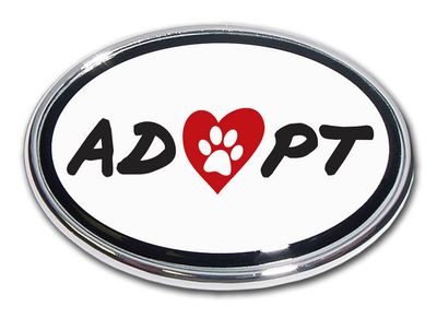 Adoption Oval Chrome Auto Emblem *A portion of the proceeds go to The Humane Society