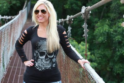 Bandana Skull Ladies Slit Sleeve Long Sleeve