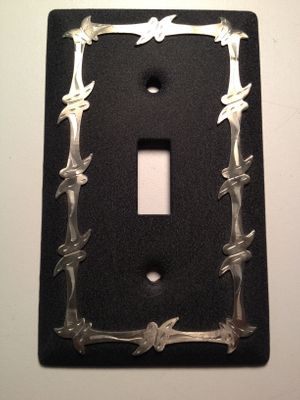 Barbed Wire Metal Light Switch Plate Black Finish