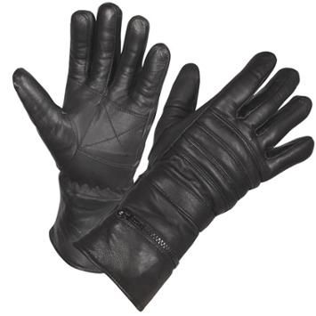 Basic & Waterproof Padded / Insulated Leather Gauntlet Gloves
