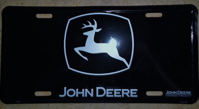 Black John Deere License Plate