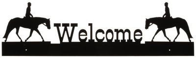  Black Metal Welcome Sign English Silhouette
